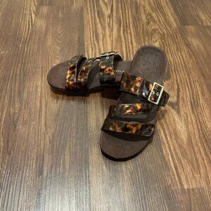 Vionic Skylar Sandals Tortoise Shell Slip-on Brown Size 9